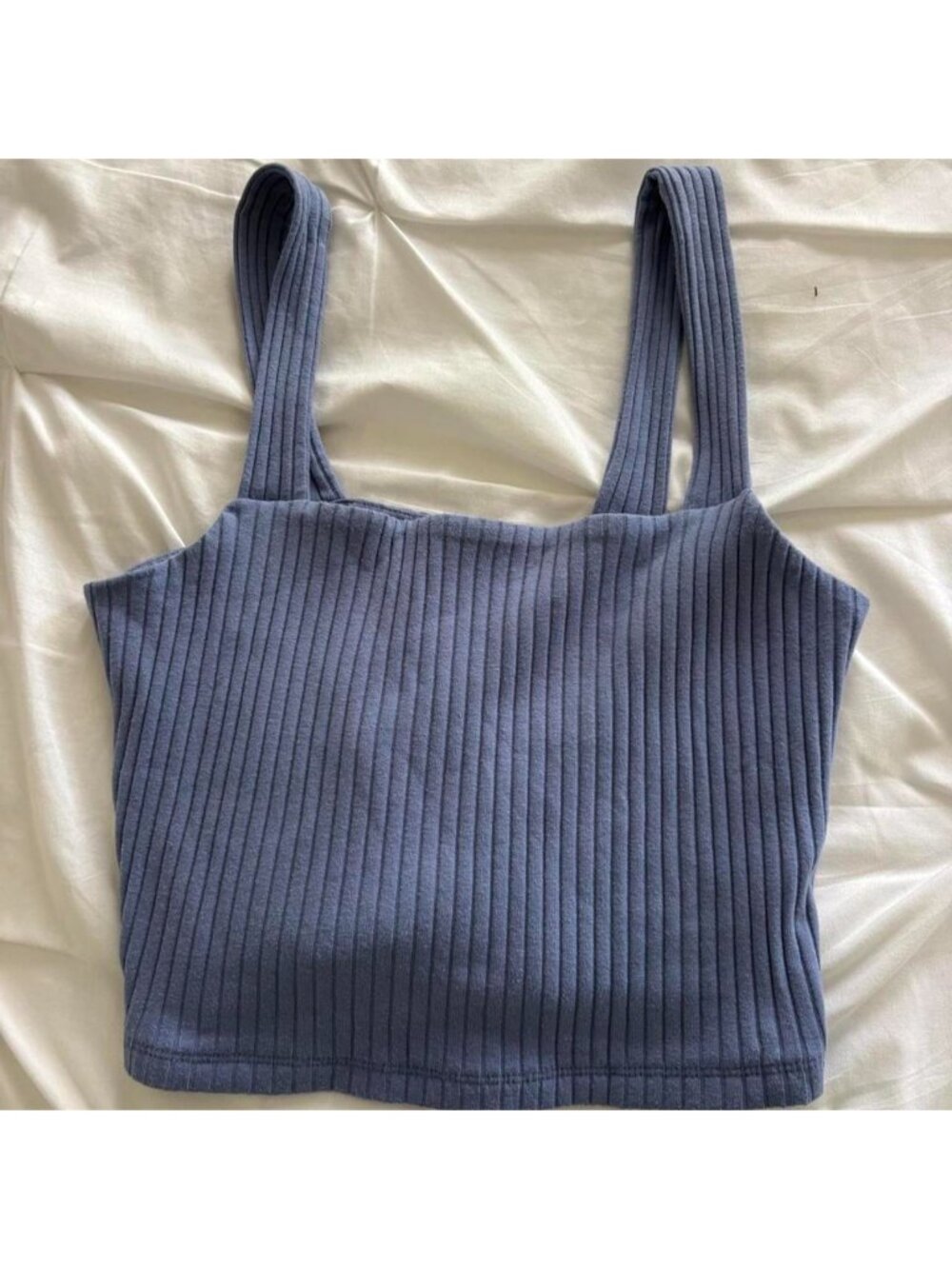 American Eagle blue ribbed tank top Size S #summer